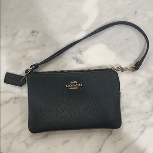 Black Coach Wristlet Leather